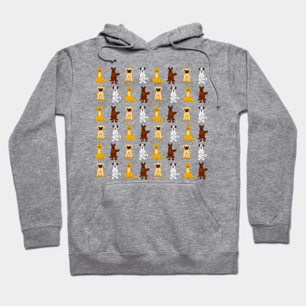 Dog Pattern Illustration Pug Dalmatians Hoodie by vnteees1